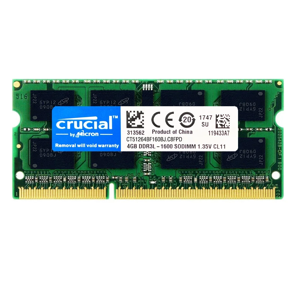 Mémoire RAM DDR3 Crucial Pour Laptop - Lot 8Go/16Go/32Go 1333/1600 MHz - Neuf FR