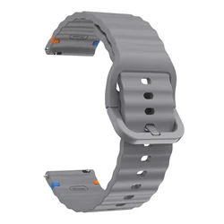 Silicone Strap Replacement for Smart Watch - 22mm Wristband Bracelet Accessory (Grey)