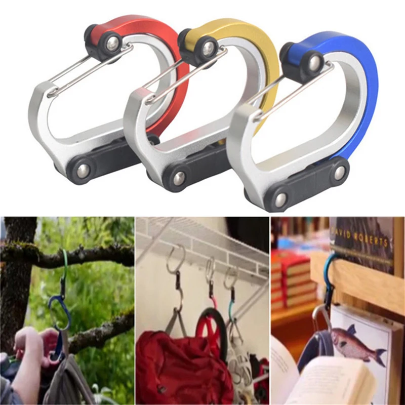 

Hybrid Gear Clips Multi-function Swivel Buckle D-Type Carabiner Non-Locking Strong Clip Camping Fishing Hiking Travel Outing