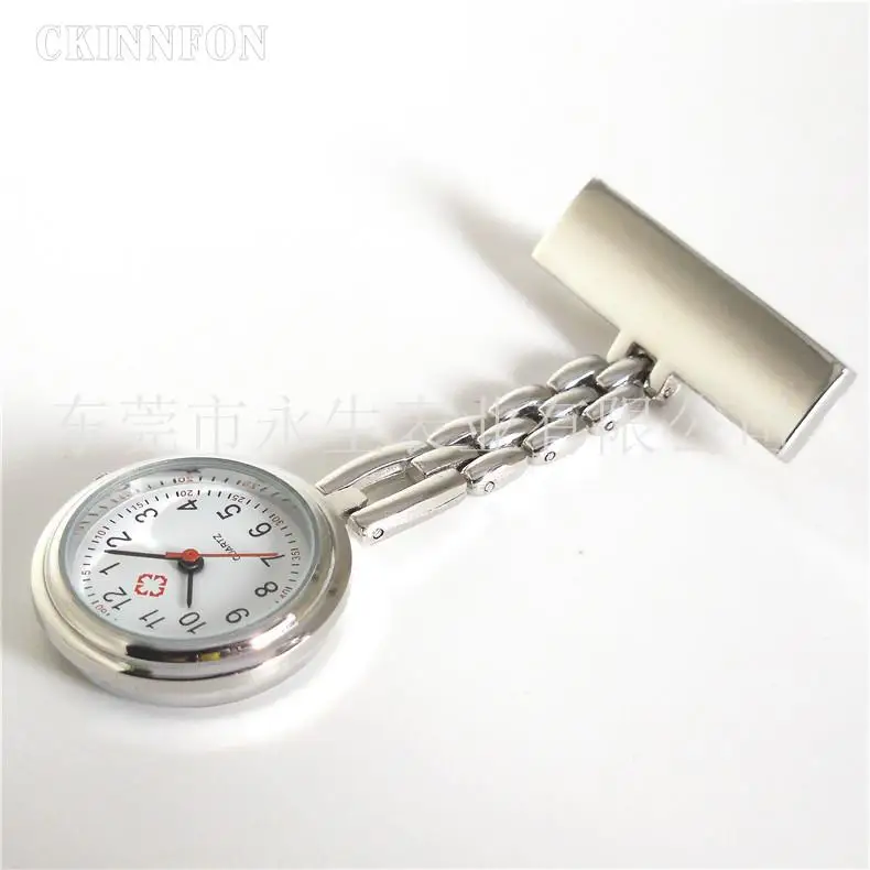 100pcs Wholesale Fashion Nurse Watches Women Pocket Watch Clip-on Heart Pendant Hang Quartz Clock For New Doctor Nurse Watches 3