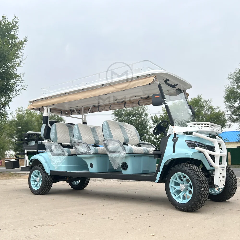 8 Seat 48V 72V 150W Solar Panel Trolley Lithium Battery 14 Inch Tire Electric Golf Cart Dune Buggy Off-Road Golf Cart