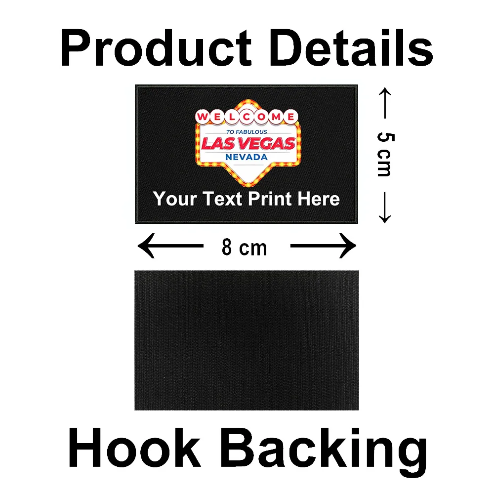 Welcome To Las Vegas Patches Name Patch For Clothes Personalized Armband for Clothing Backpack Applique DIY Badge