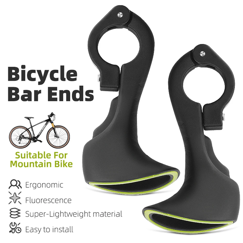 Bicycle Handlebar Grips Comfortable Fluorescence Bicycle Bar Ends Ergonomic Design Nylon Cycling Accessory