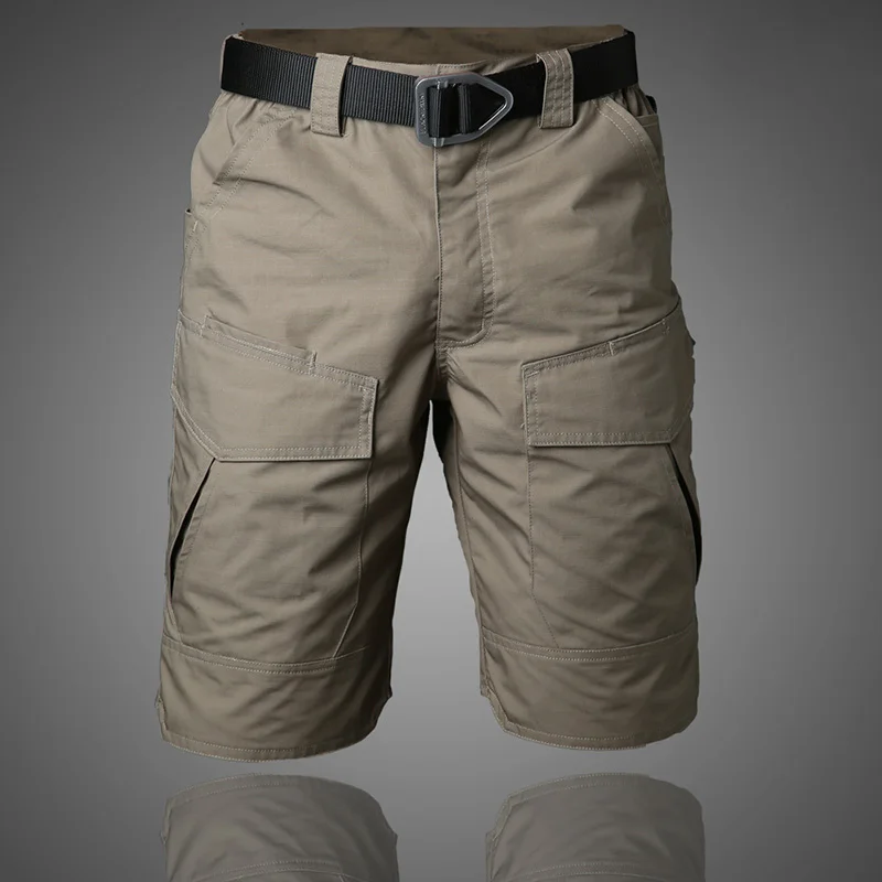 TopFight Summer Thin Tactical Pants for Men Quick Drying Camouflage Shorts Multiple Pockets Waterproof Outdoor Work Clothes