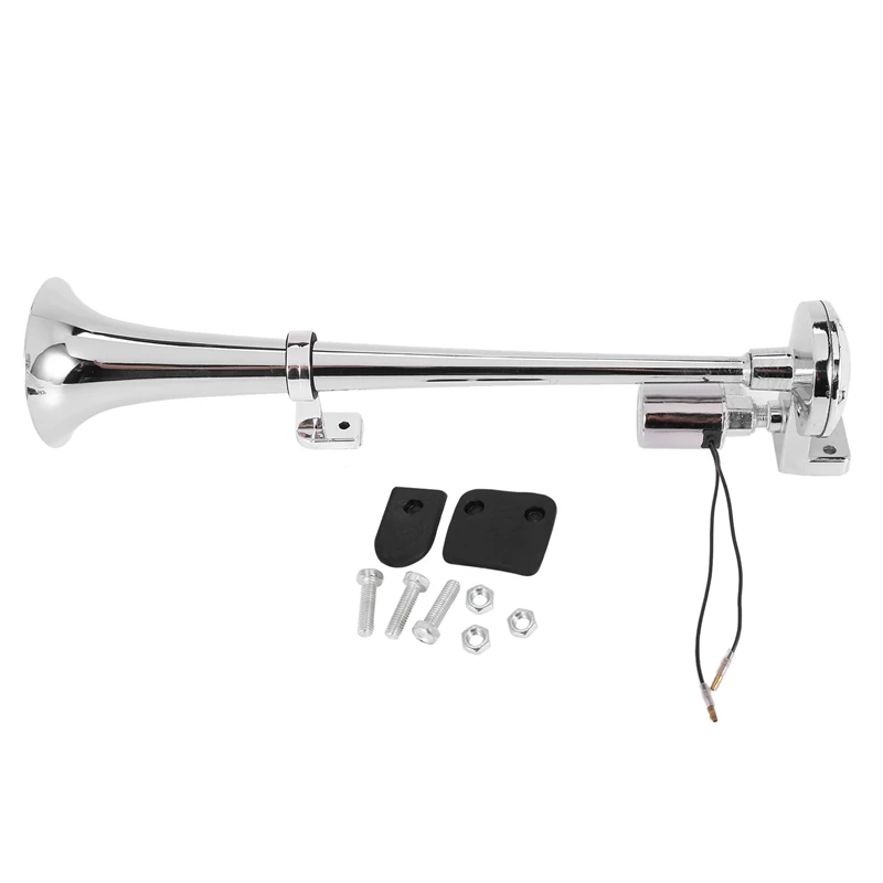 1 Pz Super Loud Air Horn Chrome 45Mm Car Boat Train Horn 12V / 24V Grande Elettrovalvola Corno Elettronico Sirena Claxon No Compressor