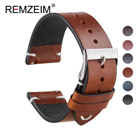 Band 20mm 22mm Genuine Leather Strap For Huawei GT 2 GT2 Pro Watch Strap Replacements For Samsung Galaxy Watch 4  Strap
