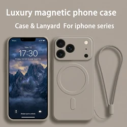 Liquid Silicone Magnetic Wireless Charging Phone Case - Soft TPU Back Cover - iPhone 15 Plus (Titanium gray)