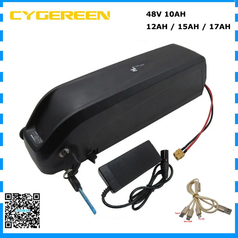 Batterie Vélo électrique Hailong 48V 13Ah Lithium - YOSE POWER - 625Wh - Noir
