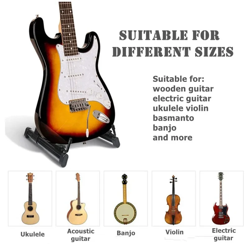 미와이어 휴대용 범용 ABS 기타 스탠드 접이식 A 프레임/어쿠스틱 클래식 일렉트릭 베이스 기타, 밴조, 우쿨렐레용