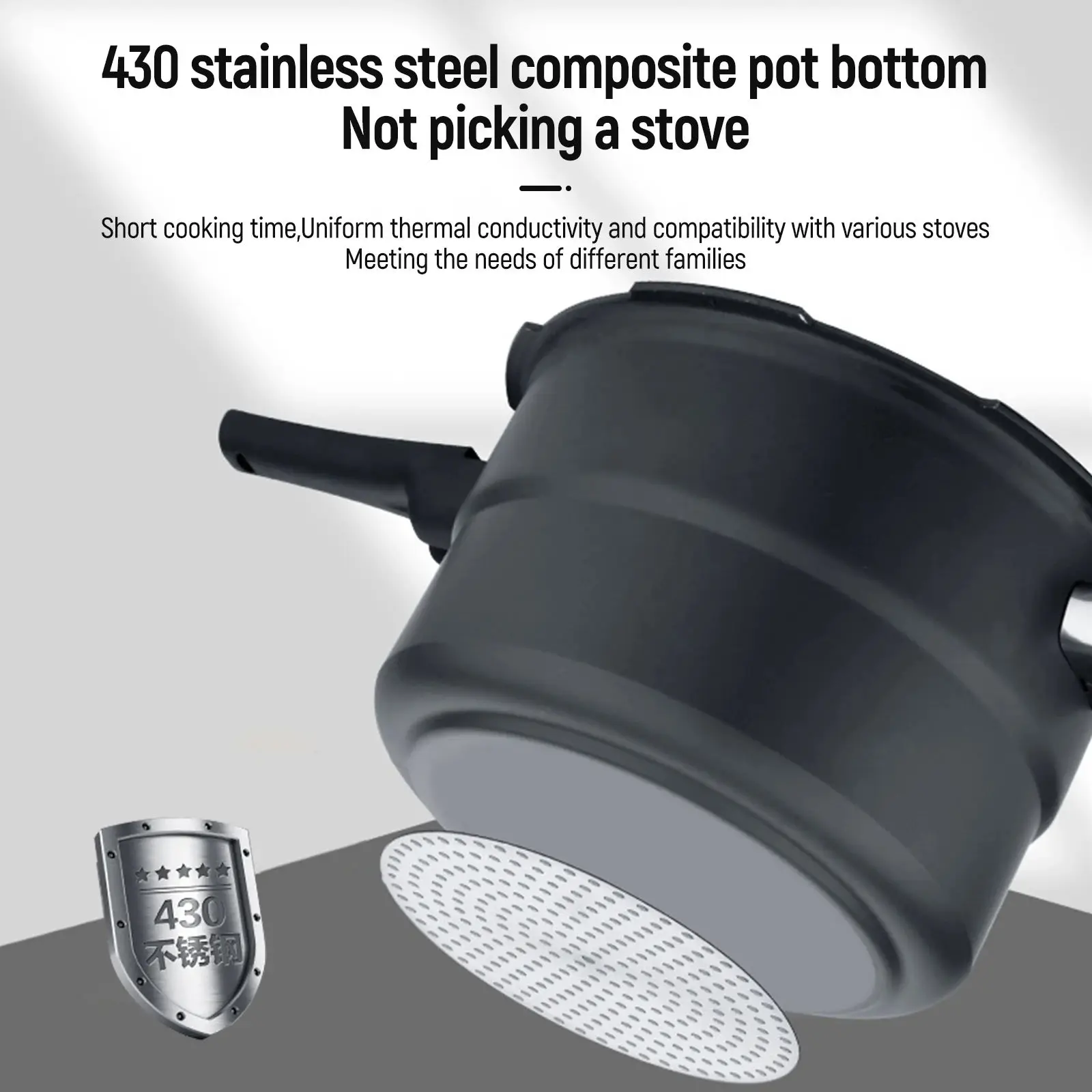 Gas Stove Induction Cooker Universal Explosion Proof Pressure Cooker Large Capacity Stainless Steel Pressure