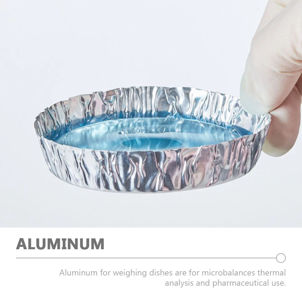 

50pcs Aluminum Foil Weighing Plates Labs Sample Weighing Trays Aluminum Foil Pans(42ml)