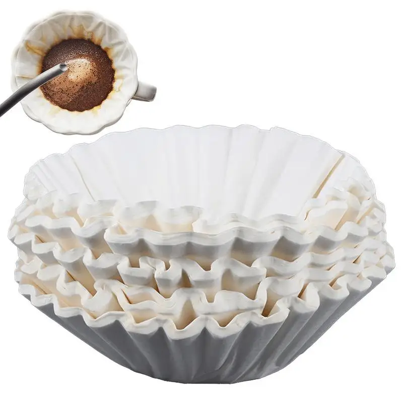 

100Pcs Coffee Maker Paper Filter Disposable Espresso Coffee Filter Basket Natural Wood Pulp Hand Drip Paper For Home Party