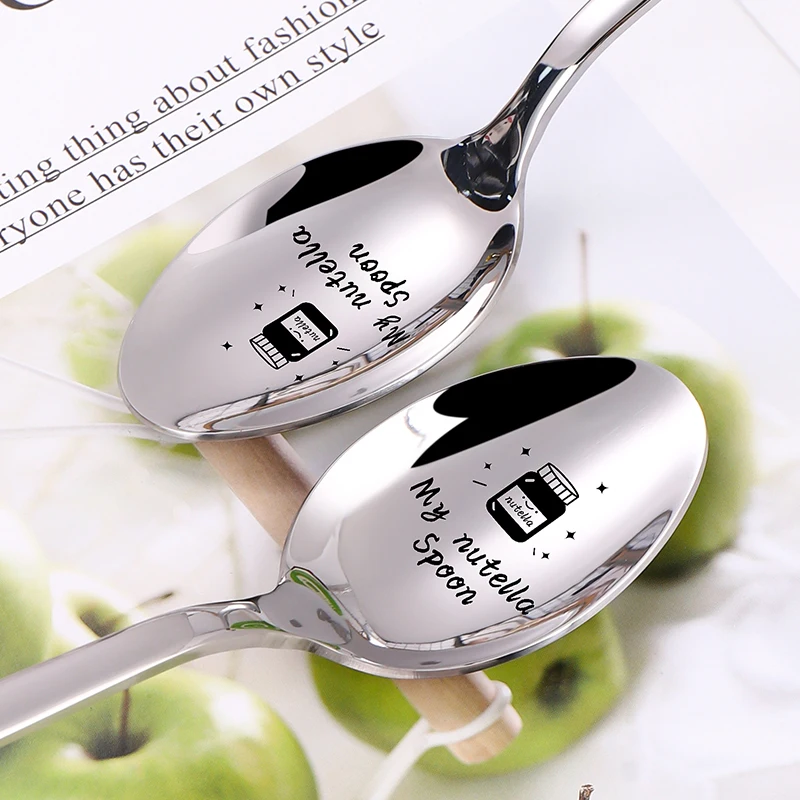 Stainless Steel Tableware Spoon for Christmas Coffee Dessert Tea Ice Cream Fruit 1Piece stainless steel spoon tea spoon