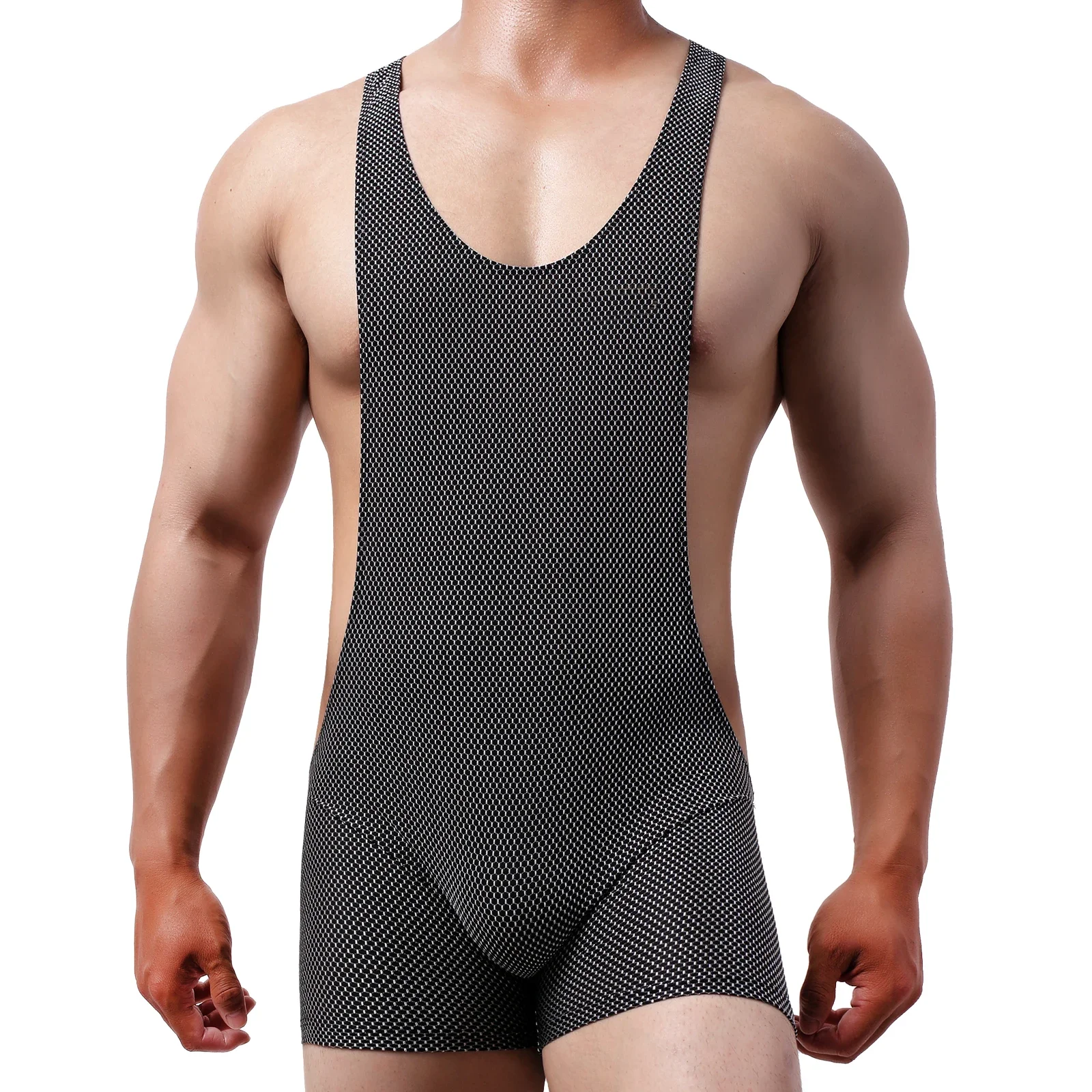 Men Undershirt Bugle Pouch Boxers Underwear Wrestling Singlet Fitness Men Bodysuit Jumpsuit Sexy One-Piece Leotard Tank Tops