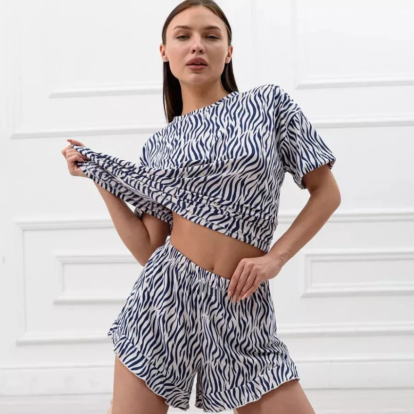 

Женский трикотажный комплект из 2 предметов, короткий топ без рукавов с круглым вырезом и принтом бабочки, повседневные женские костюмы с шортами