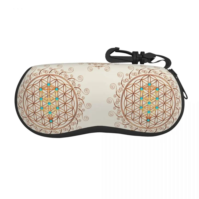 

Flower Of Life Sunglasses Case Neoprene Zipper Sephiroth Sacred Geometry Mandala Shell Eyeglass Case Protective Box For Glasses