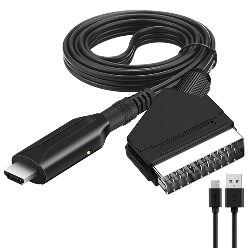 Portable to SCART Converter Adaptor Cable Video Conversion Adapter for TV DVD Game Accessories