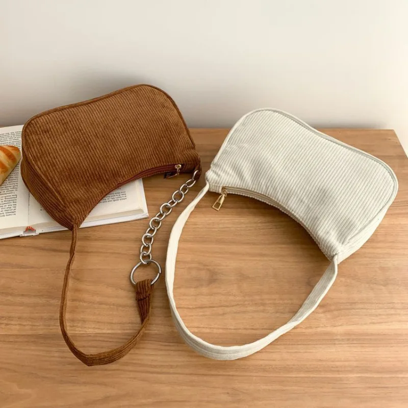 2024 New Handbag Corduroy Fashion Retro Shoulder Bags For Women Party Shopping Female Bags