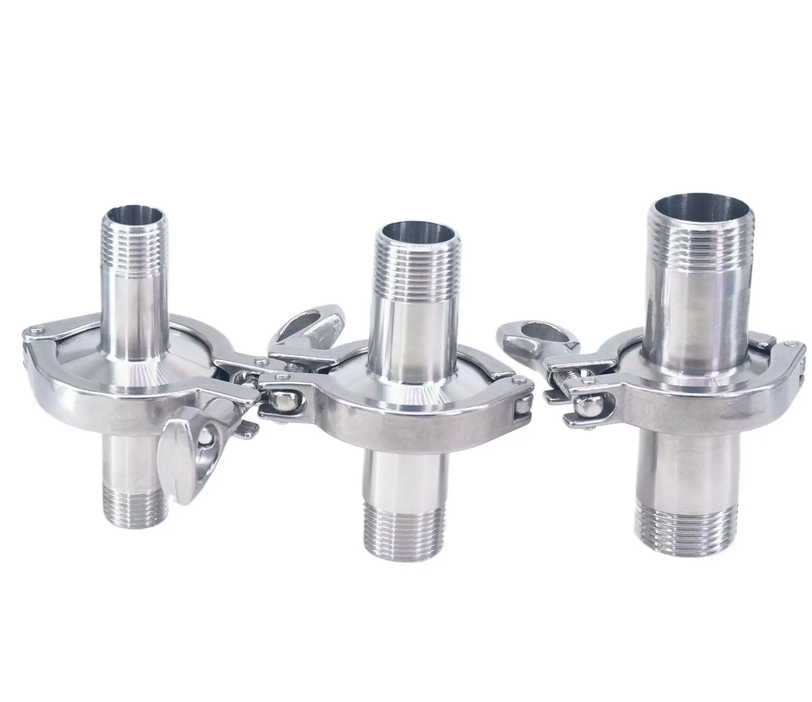 Set Guarnizione Morsetto Raccordo Ghiera 1/2 "3/4" 1 "Npt Maschio-1.5" Tri Clamp 304 Raccordo Sanitario Inossidabile Birra Birra