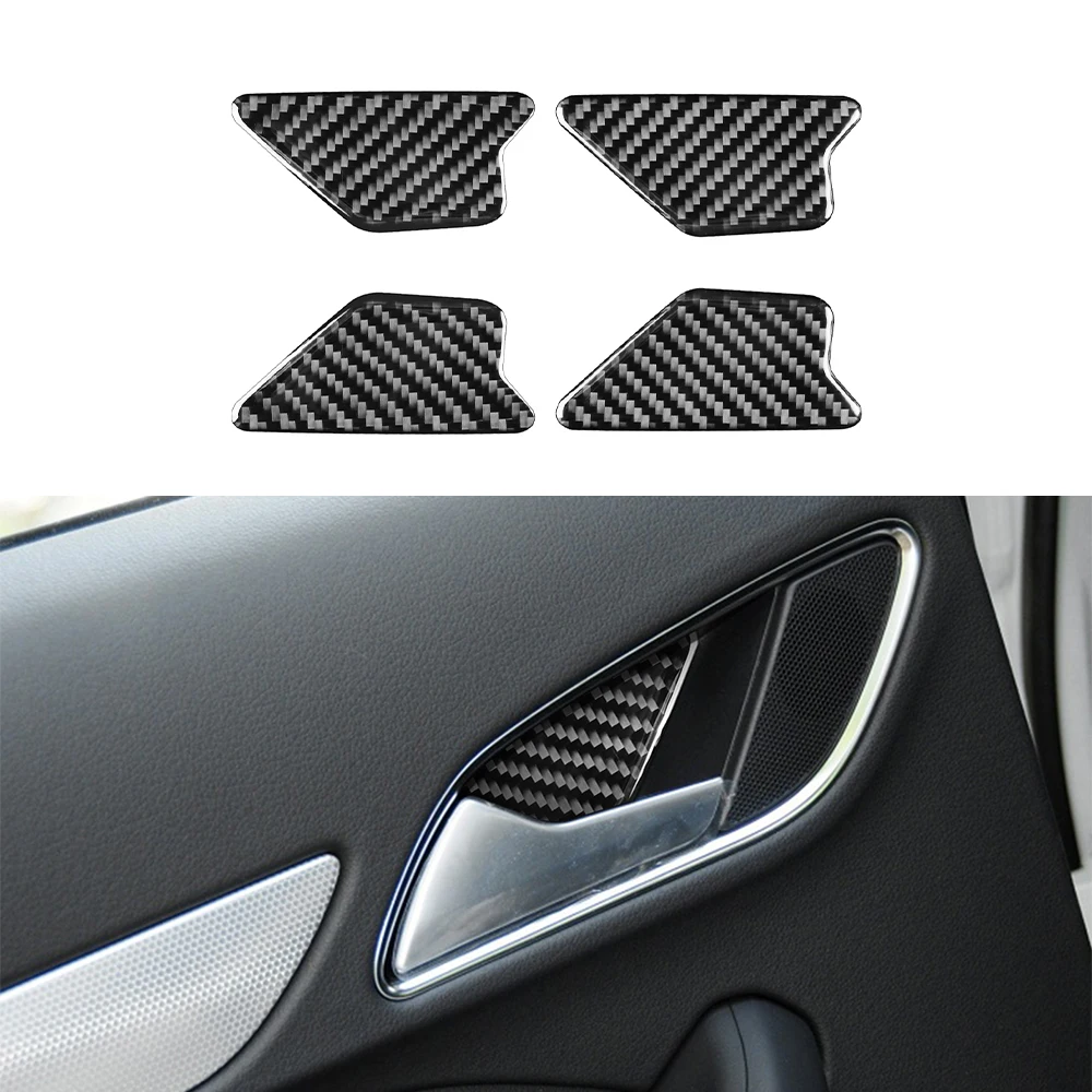 

4pcs for Audi Q3 2013-2018 Car Inner Door Bowl Decoration Cover Trim Stickers Decal Auto Interior Accessories Real Carbon Fiber