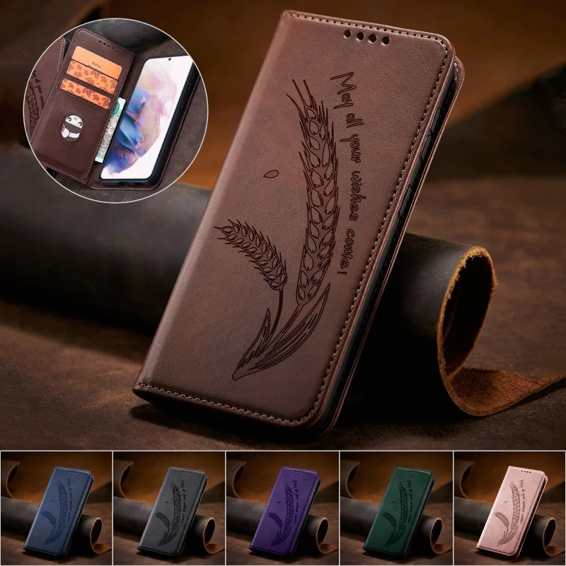 Magnetic Wheatear Leather Wallet Phone Case Cover