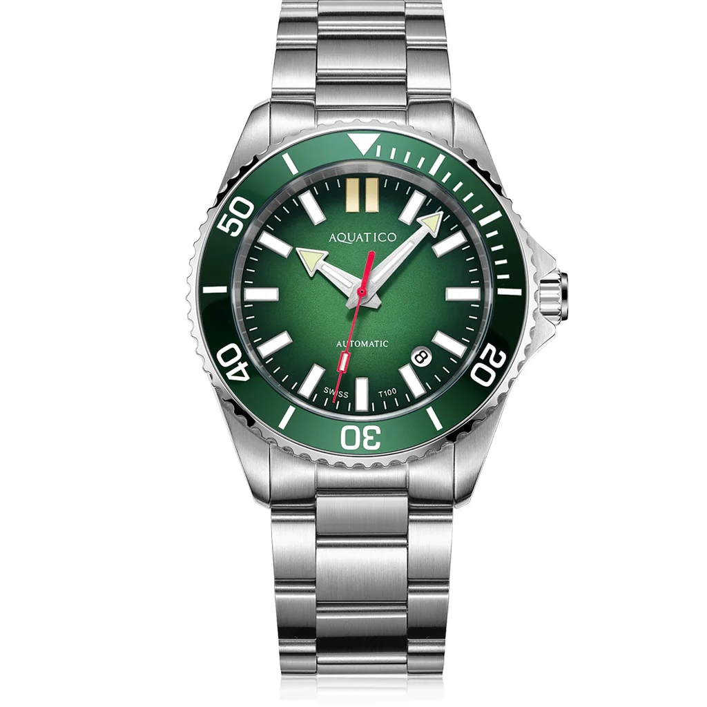 Aquatico Super Ocean Dive Watch Quadrante Verde (Swiss Sellita Sw200-1)