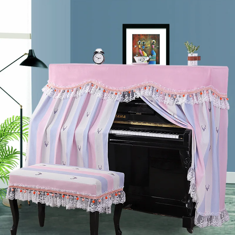 Nordic Striped Deer Piano Cover All-Inclusive Fabric Household Yamaha Piano Dust Cover