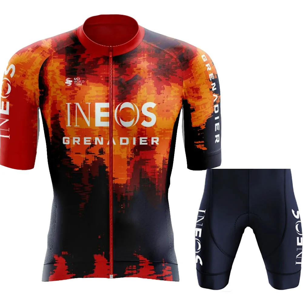 Fashion Ineos Grenadier Team Cycling Jersey Set Mens Bicycle Blue Clothing Bike Shirts Suit Bicycle Bib Shorts MTB WearRopa