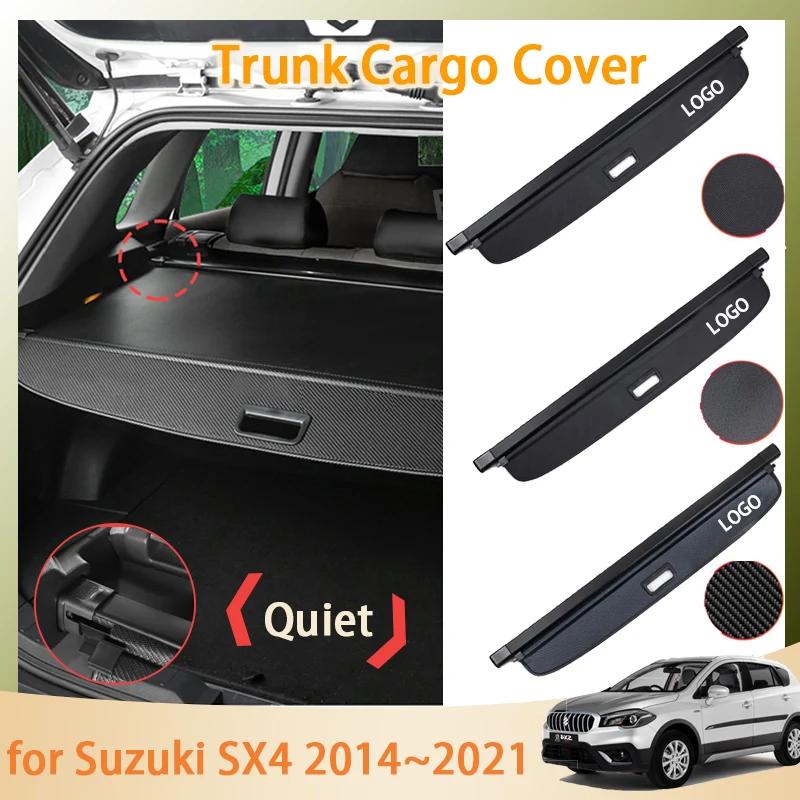 Trunk Cargo Mat for Suzuki Crossover SX4 S Cross 2014~ Hatchback Accessories Rear Curtain Retractable Anti-peeping