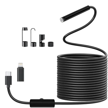 8mm Lens Industrial Endoscope, 1920p Borescope with Adjustable Led Light Ip67 Waterproof Camera for iPhone, Ipad, Samsung 1