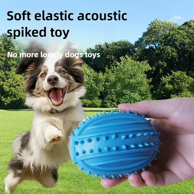Pet Toys Small Dogs Rubber Resistance To Bite Sound Barbells Barbed Dumbbells Teeth Cleaning Chew Training Toys Pet Supplies 3