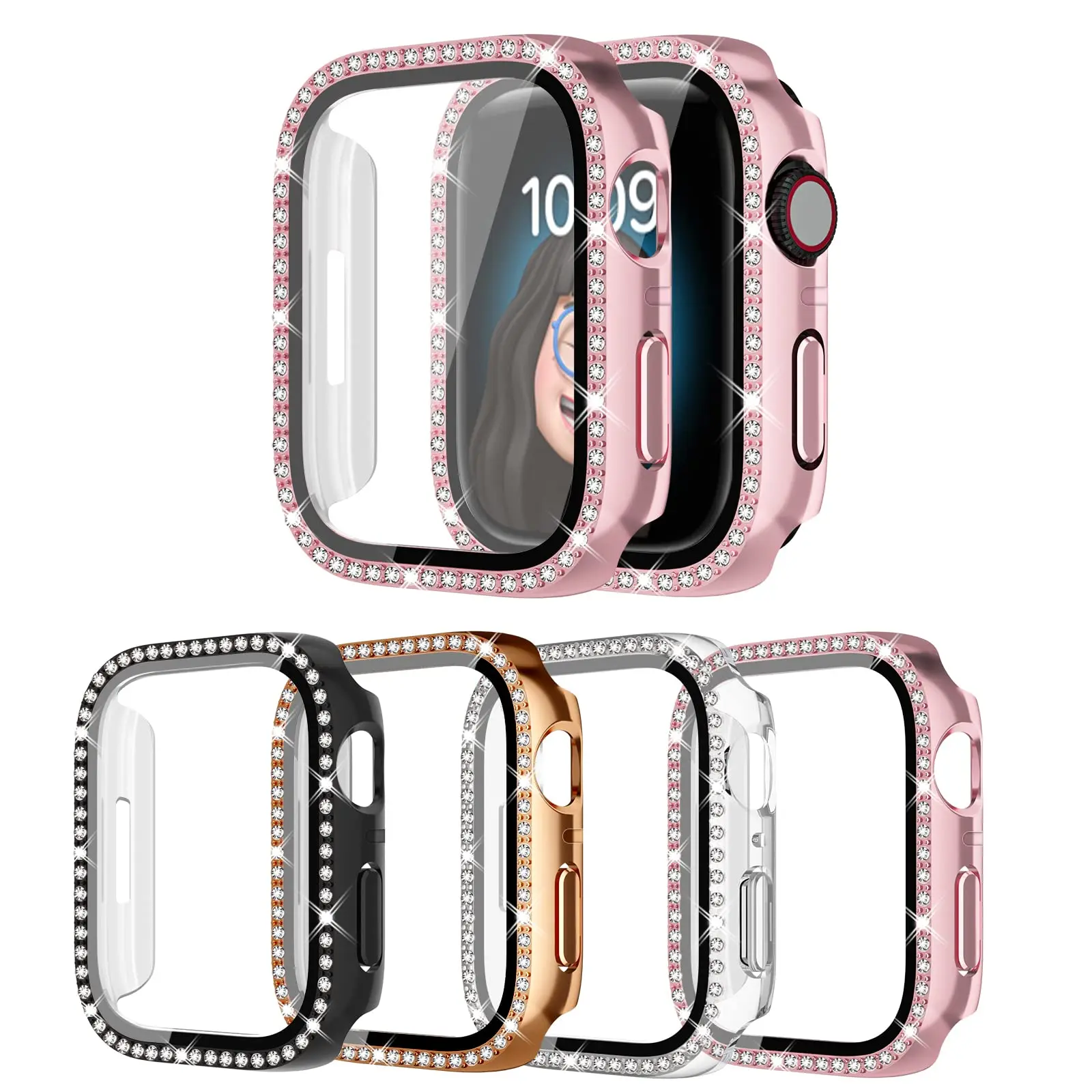 Luxury Bling Diamond Bumper Protector with Glass Case