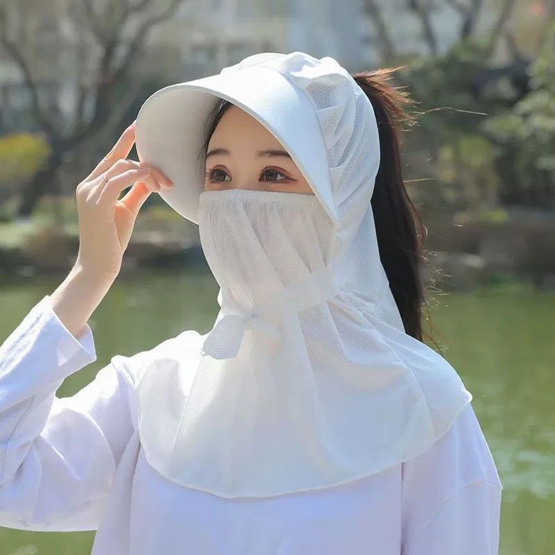 Summer Sun Hat For Women Outdoor Breathable Sun Protection Versatile Face Covering Neck Protection UV Shawl Hat