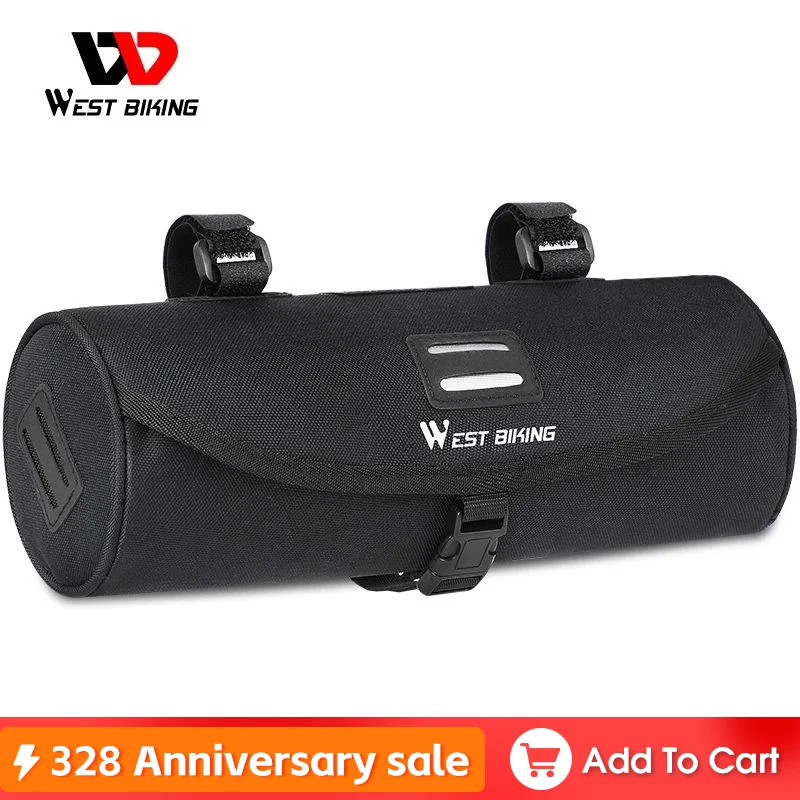 WEST BIKING Bicycle Handlebar Front Bag Scooter Electric Folding Bike Bag Waterproof Pannier Bicycle Handlebar Frame Cycling Bag