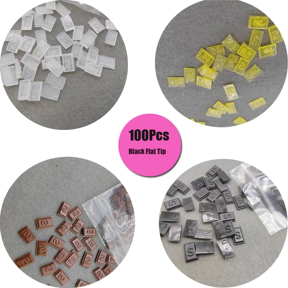 Rebonded Flat Tip Keratin Glue 100pcs Flat Keratin Tips For Human Hair Extensions Tools Keratina Hair hair extension glue hair extension glue stick keratin glue
