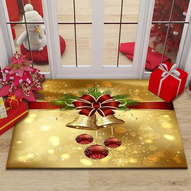 

Christmas Floor Mats Red Santa Claus Snowman Festive Christmas Decor Floor Mat Entrance Hall Balcony Absorbent Anti-slip Doormat