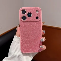 Luxury Starry Sky Glitter Phone Case - Shiny Solid Color Shockproof Cover - iPhone 15 Plus (Pink)