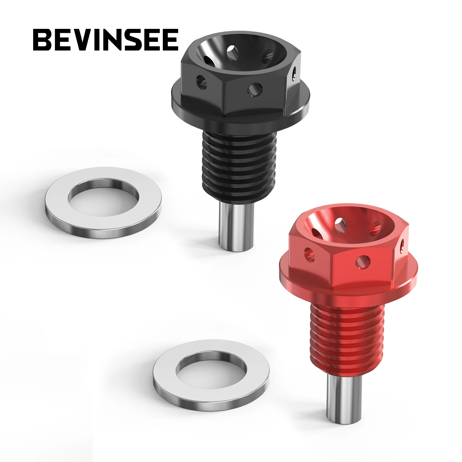 BEVINSEE M12x1.5 Performance Magnetic Oil Sump Drain Plug for BMW E82 E88 E90 E92 E60 E39 E46 E36 N52 N54 For Mini 11137535106 auto fasteners auto accessories