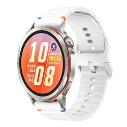Premium Silicone Watchband - Versatile Strap for Smartwatches (Multiple Sizes Available) (Official White)