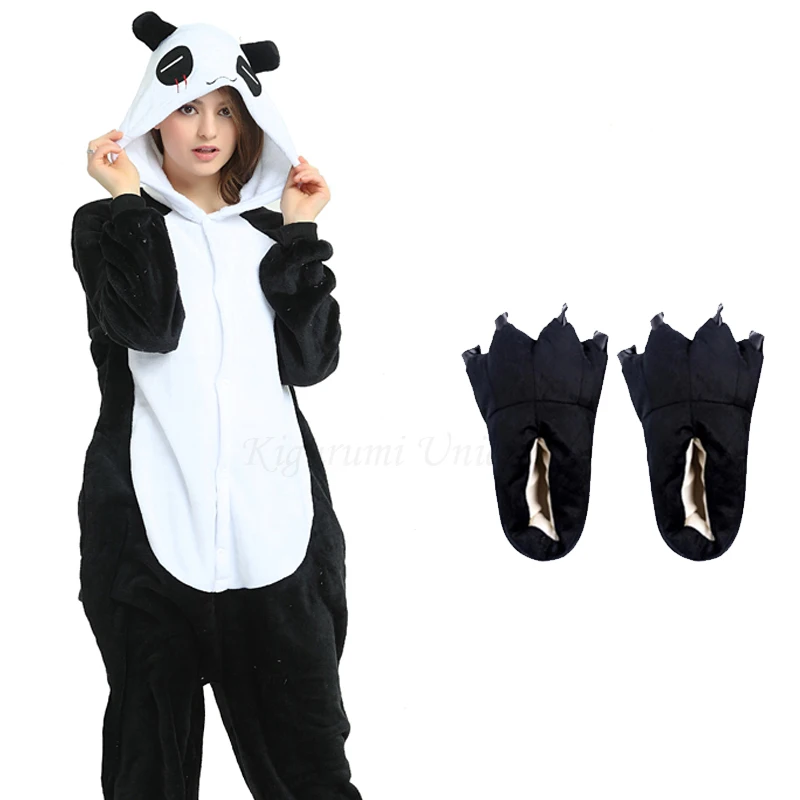 Funny Onesies Panda Kigurumi Unicorn Adults Women Men Anime Pajamas Winter Flannel Cartoon Cosplay Onesie Homewear Jumpsuit