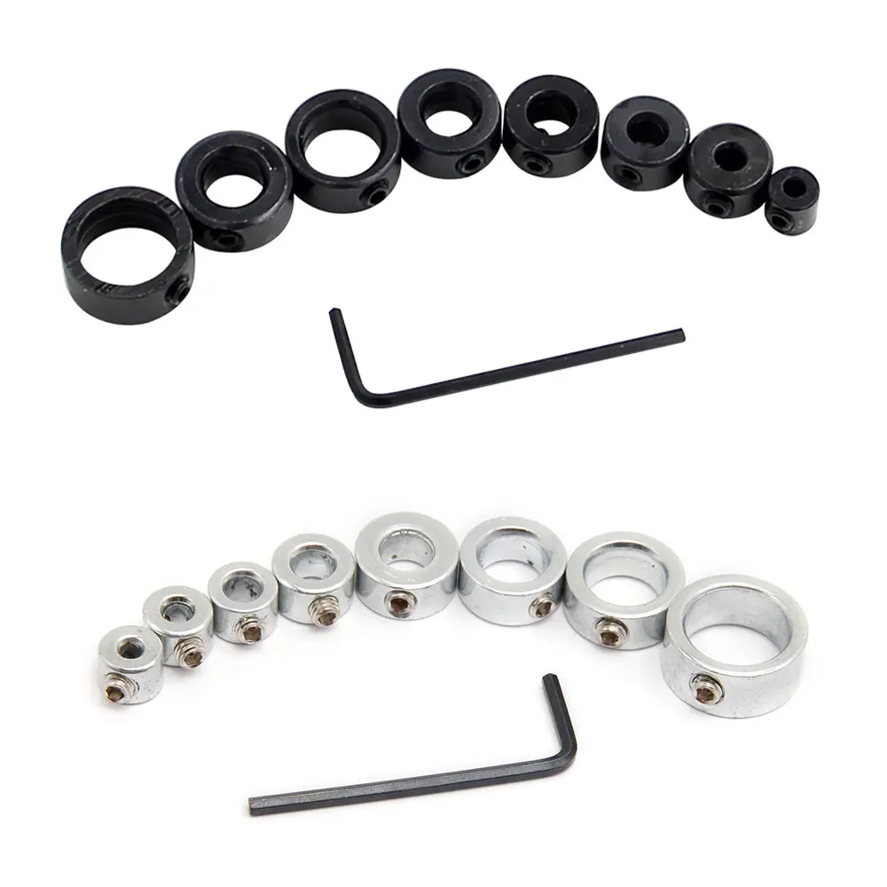 Drill bit set 8pc silver drill bit limit ring mini wrench positioning ring round woodworking screw clamp drill bit adjustment tool set