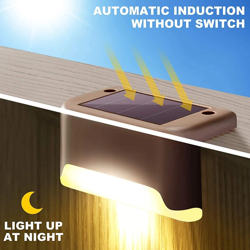 2-20Pcs Solar Step Light Waterproof Outdoor Stair Fence Garden Decoration Deck Lamp