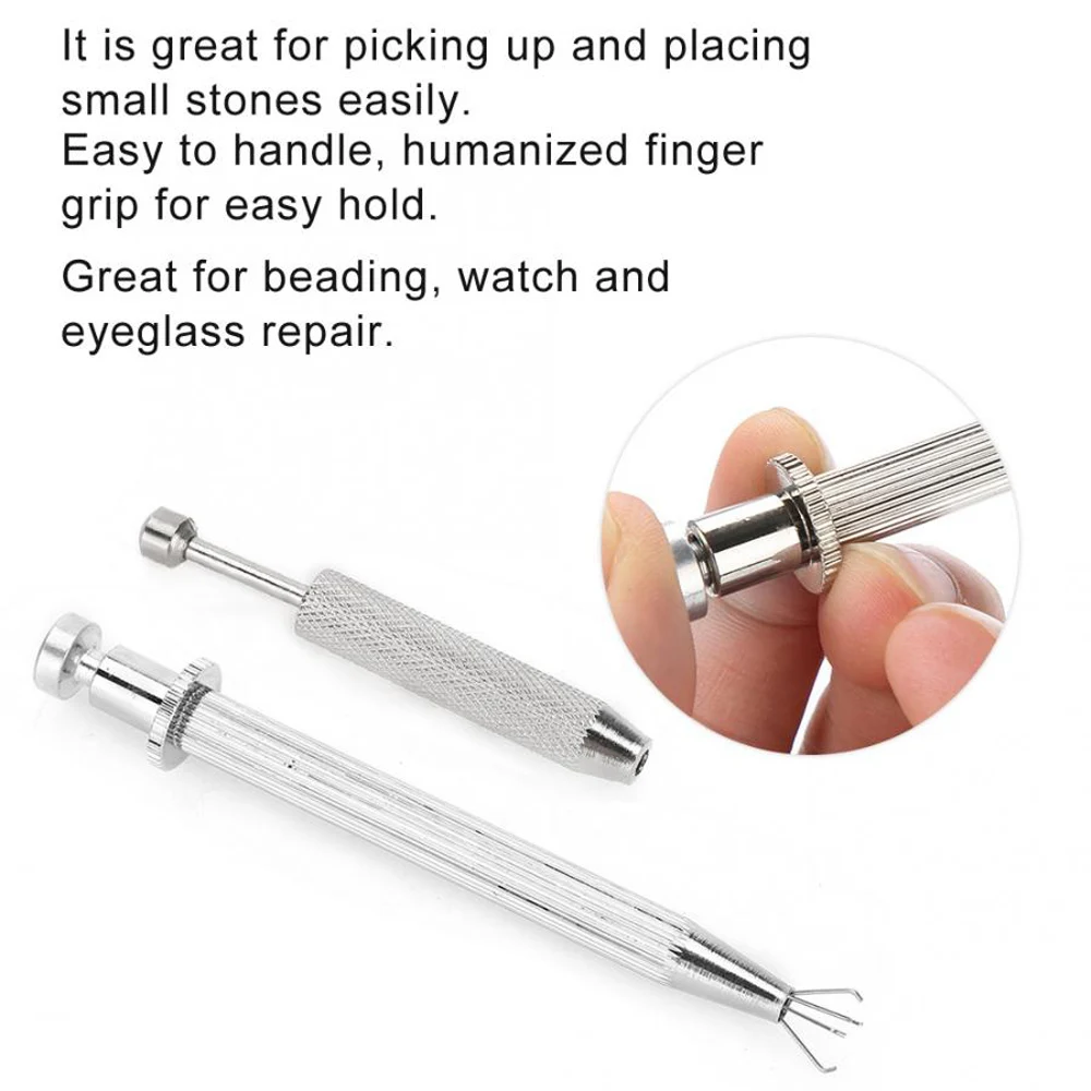 ABH Piercing Ball Grabber Tool for Grab Small Bead Jewelry Pliers Tweezer  Catcher Grabber for Small Parts Pickup IC Chips Gems Prong Tweezer