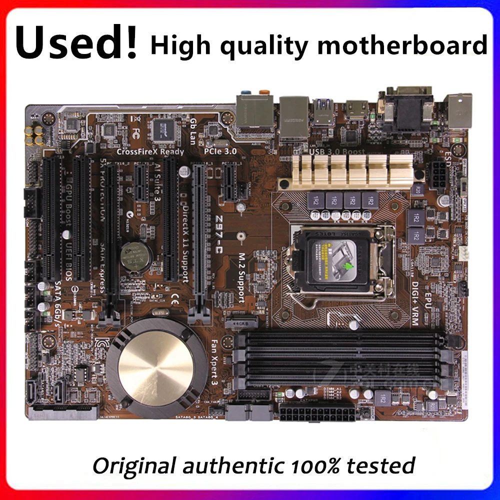 Per La Scheda Madre Desktop Z97-C Z97 Lga 1150 Per Core I7 I5 I3 Ddr3 Sata3 Usb3.0 Scheda Madre Usata Originale