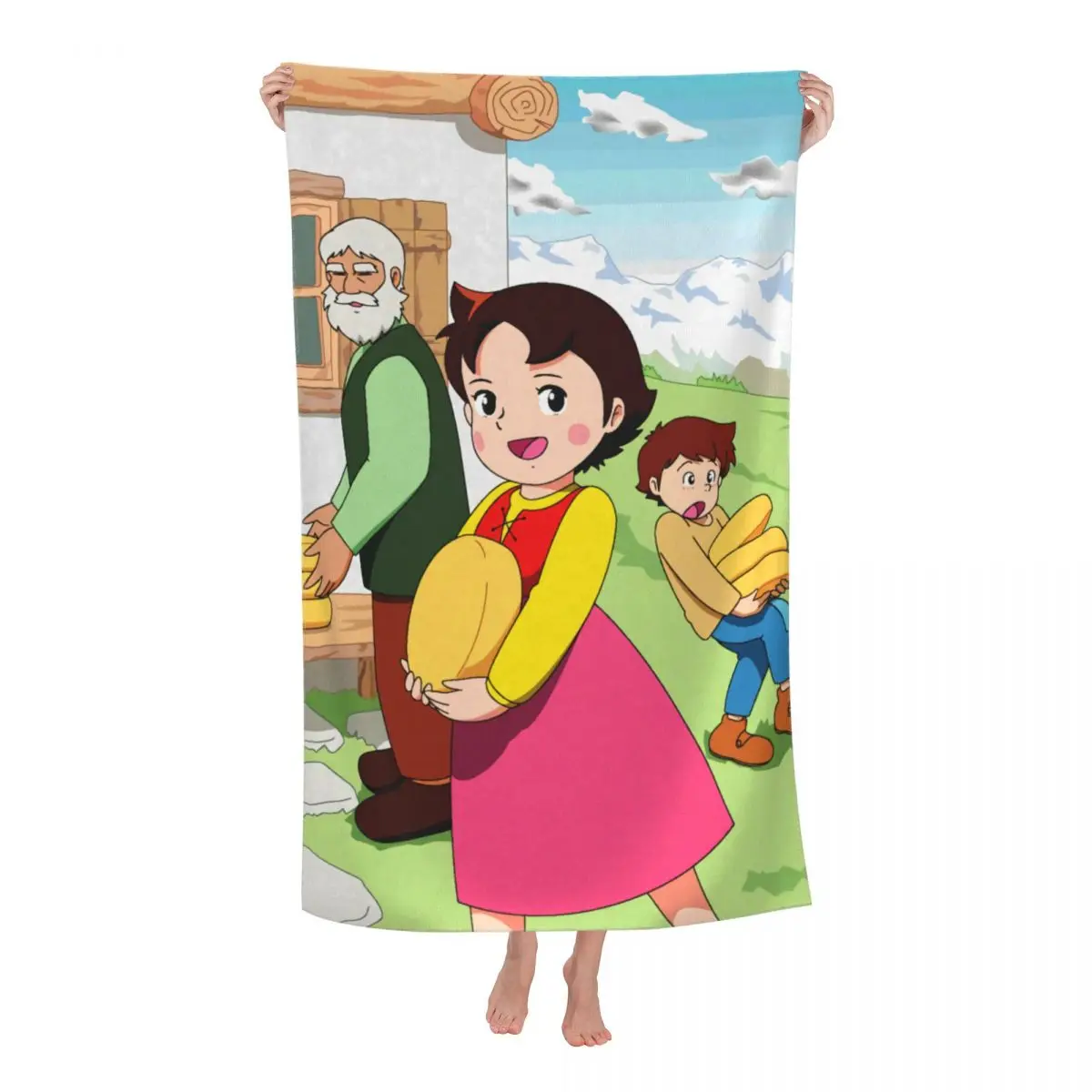 

Пляжное полотенце Heidi с Питером, быстросохнущее мультяшное супермягкое полотенце из микрофибры для сауны, Альп-горы