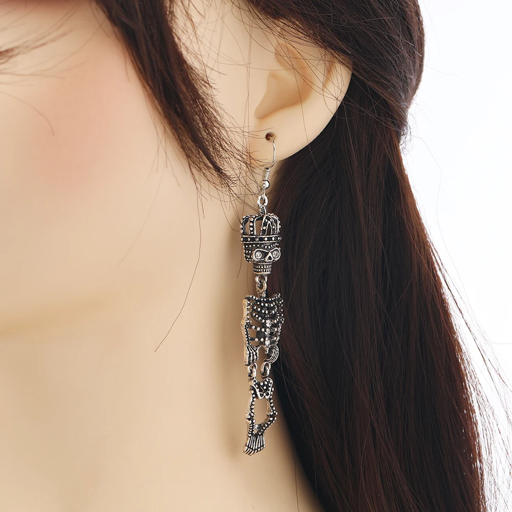 JUSTUSNX Set di collana e orecchini per Halloween, girocollo nero da vampiro, accessori per costume di Halloween, gioielli gotici da donna, Misura