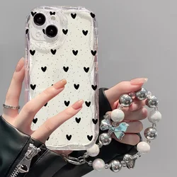 Soft Love Heart Bracelet Chain Cover - Stylish Protective Case - VIVO V60Lite 5G (S25009)