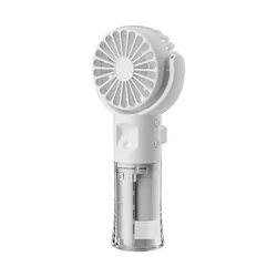 Portable Handheld Mist Fan with USB Rechargeable Air Cooler and Humidifier Function (White)