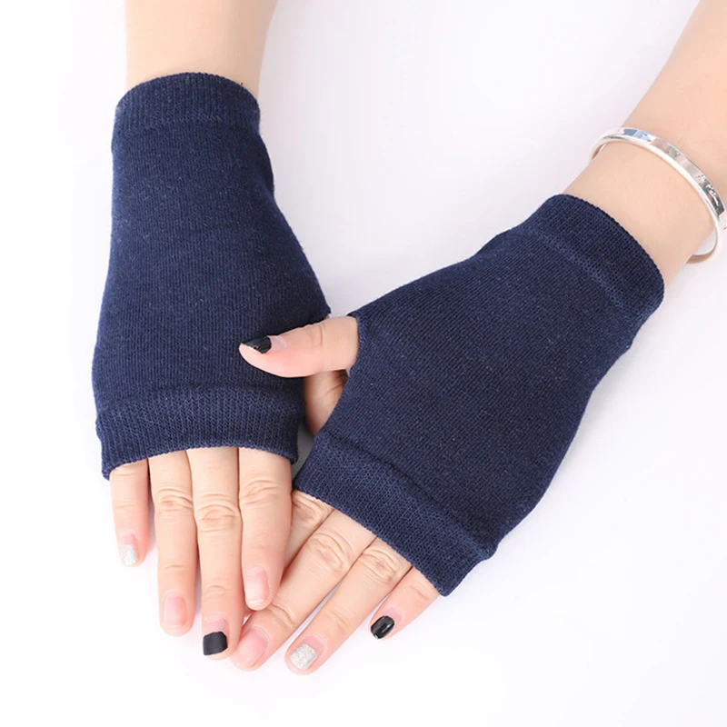 Half Finger Fingerless Cashmere Mittens Unisex Winter Gloves