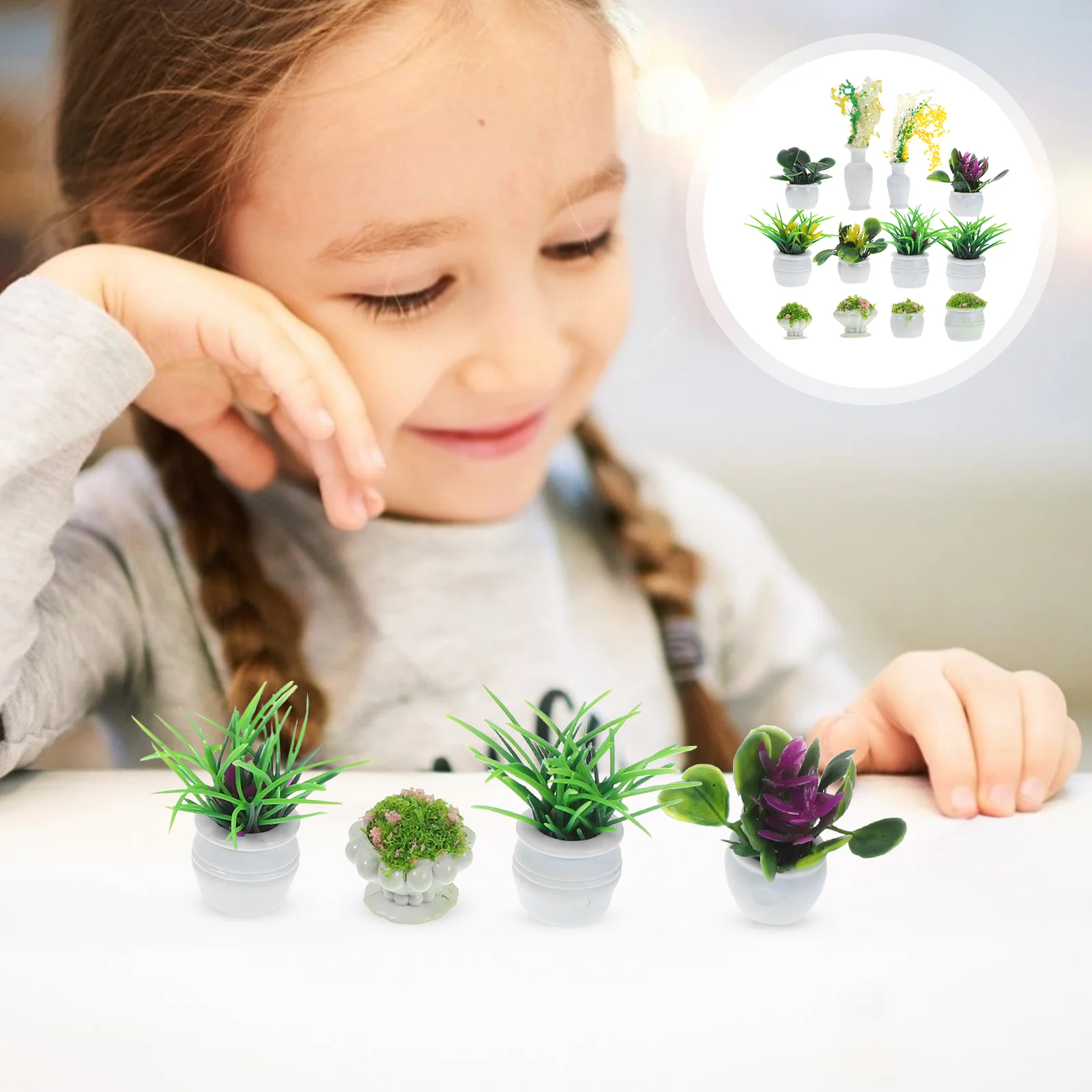 

Models Scaled-down Simulation Potted Plants Doll House Plants Bonsai Plants for Doll House Tiny Fake Greenery Ornament